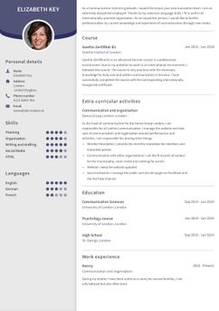 Choose template Edinburgh and create a professional CV