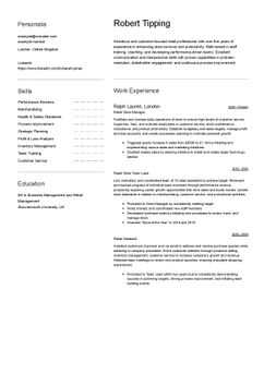 Choose template Toronto and create a professional CV