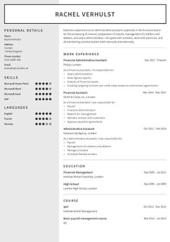 Choose template Auckland and create a professional CV