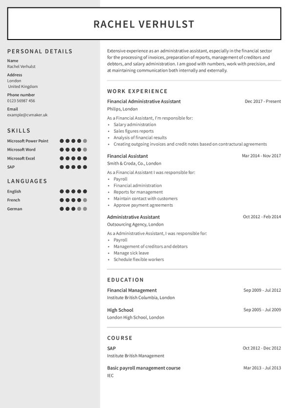 High experience CV