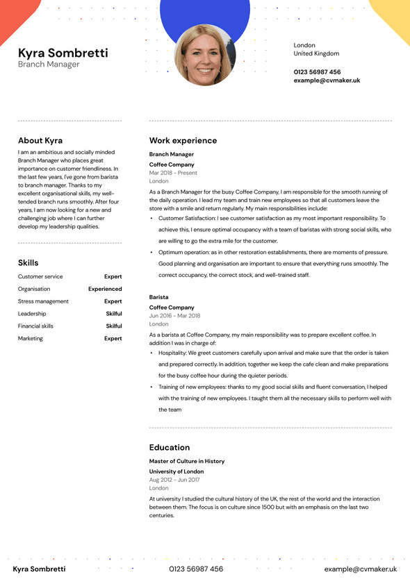 Medium experience CV